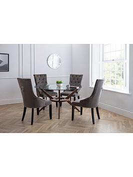 Product photograph of Julian Bowen Chelsea Large 140cm Dining Table 4 Veneto Chairs from very.co.uk