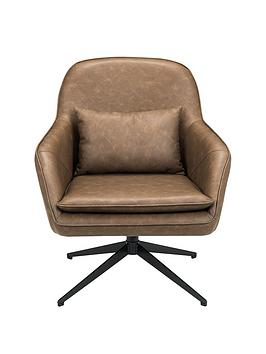 Product photograph of Julian Bowen Bowery Faux Leather Swivel Chair from very.co.uk
