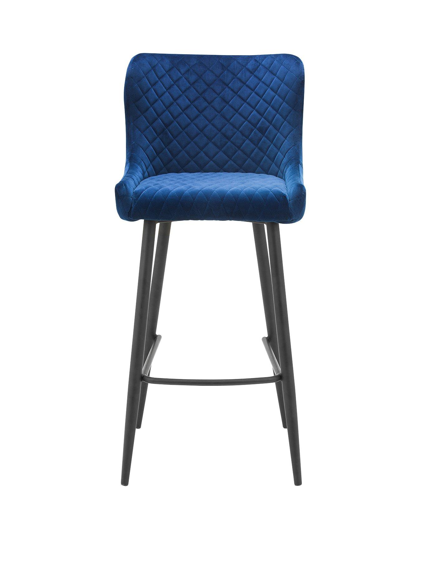 Julian Bowen Luxe Velvet Bar Stool - Blue