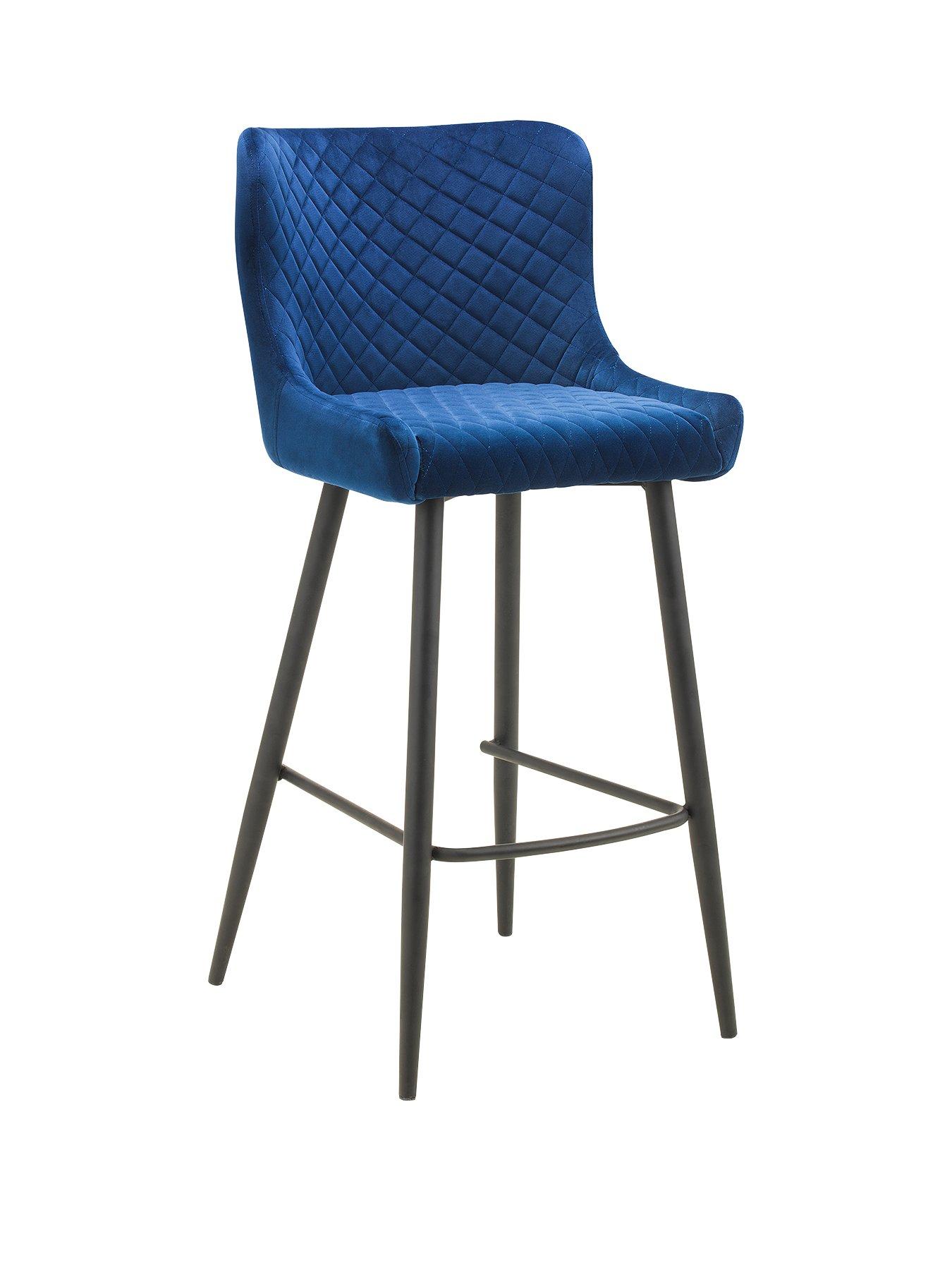 Image 3 of 5 of Julian Bowen Luxe Velvet Bar Stool - Blue