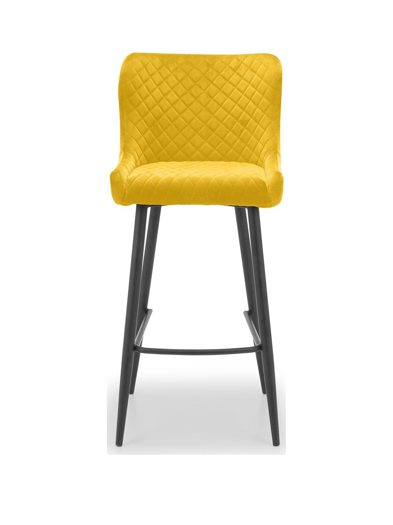 Image 3 of 5 of Julian Bowen Luxe Velvet Bar Stool - Mustard