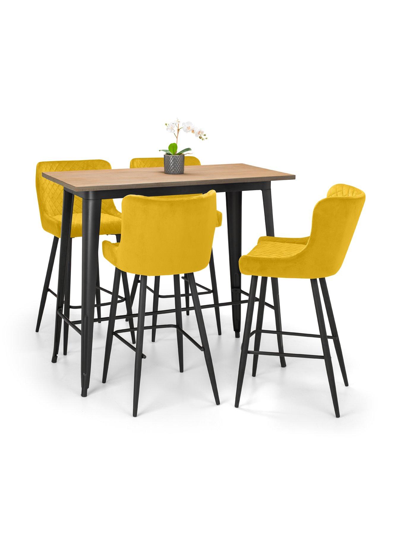 Image 4 of 5 of Julian Bowen Luxe Velvet Bar Stool - Mustard