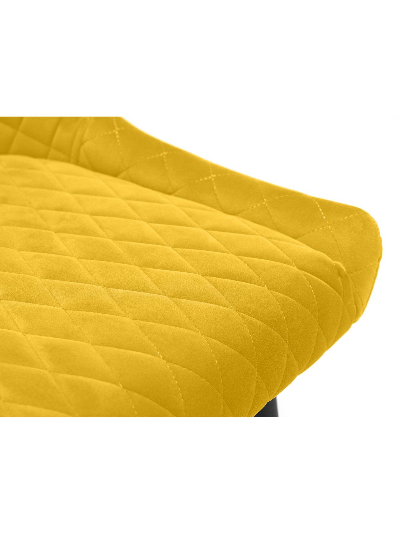 Image 5 of 5 of Julian Bowen Luxe Velvet Bar Stool - Mustard