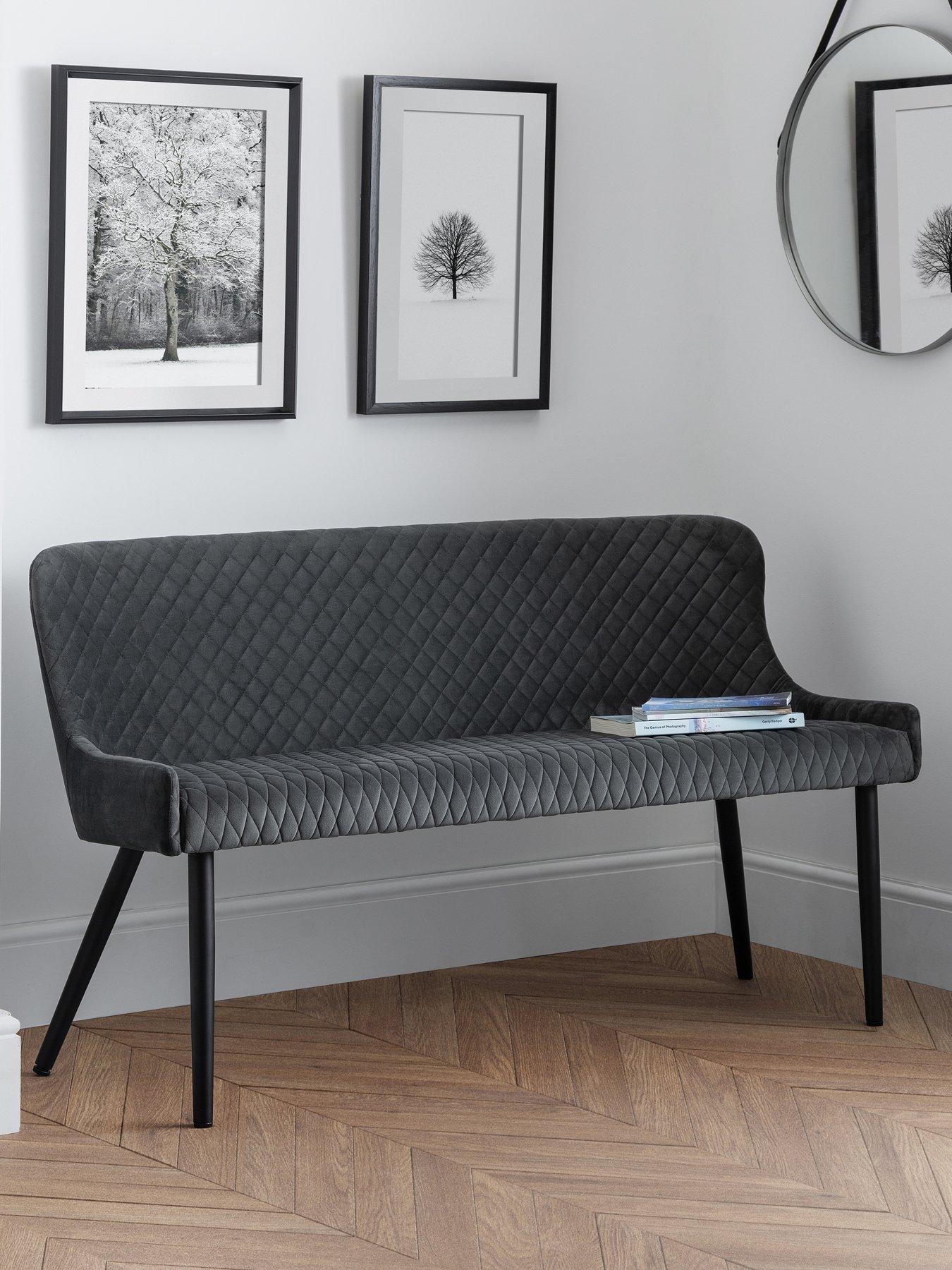 undefined Luxe High Back Bench - Grey