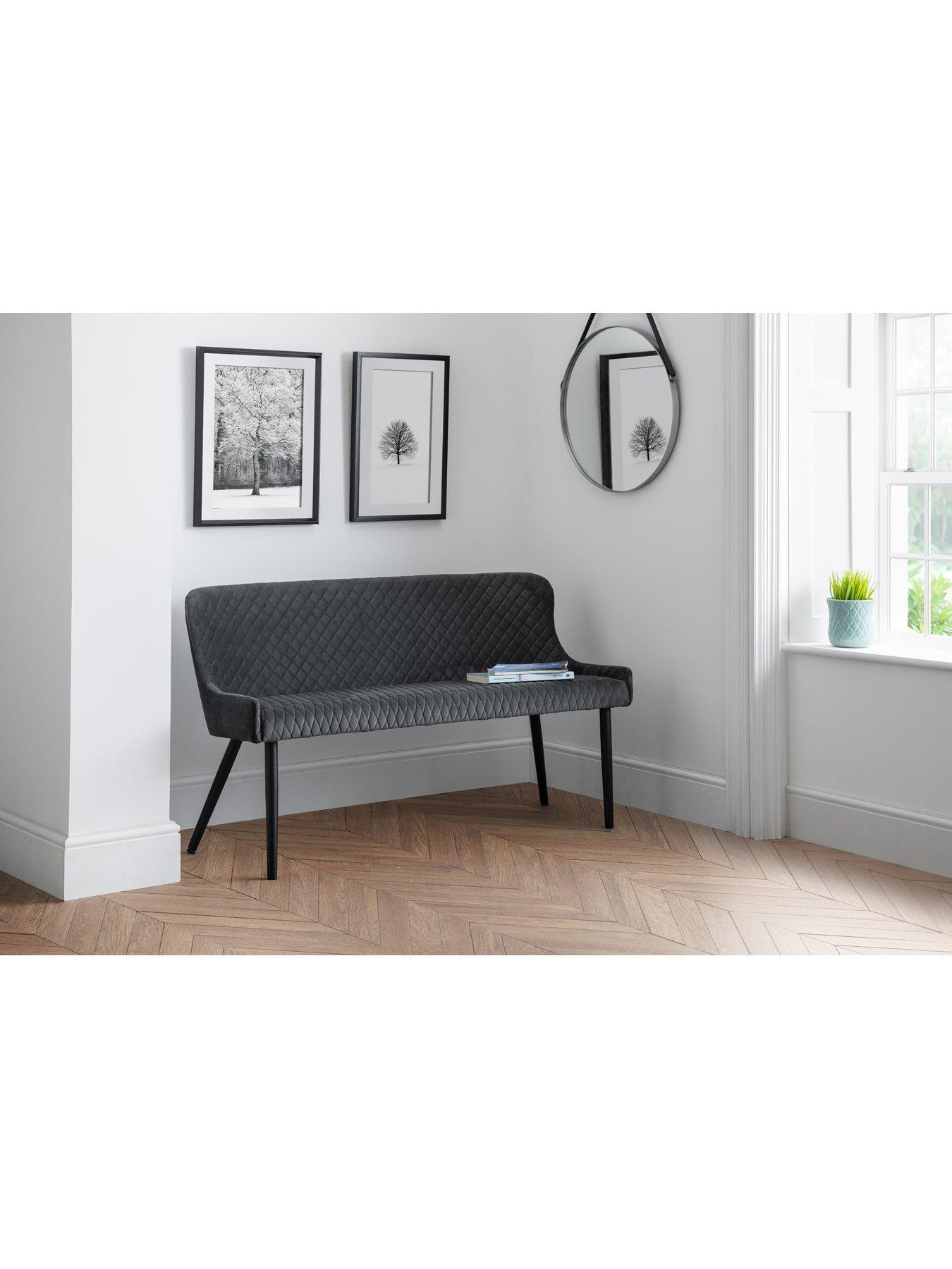 Julian Bowen Luxe High Back Bench Grey very.co.uk