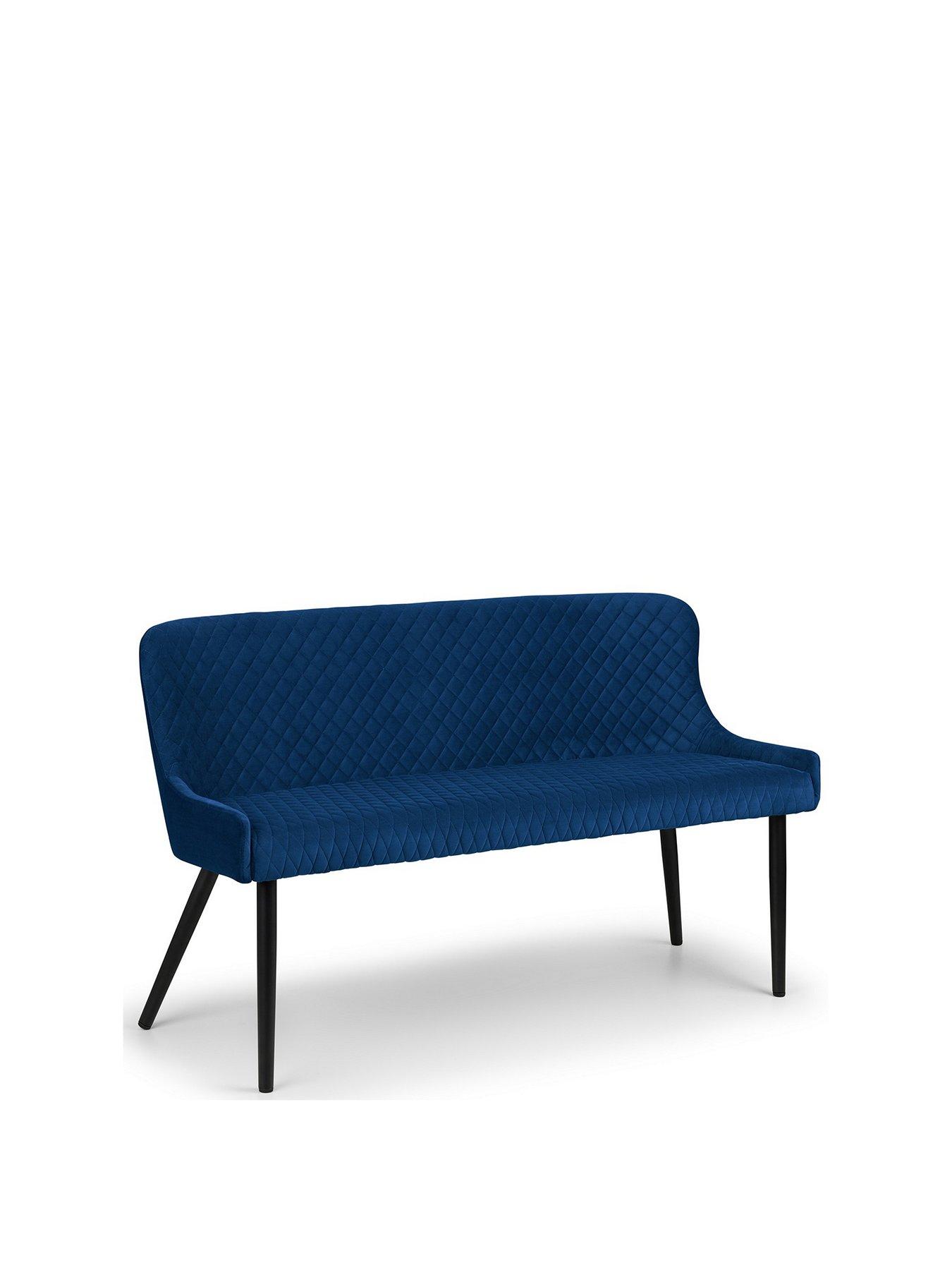 Product photograph of Julian Bowen Luxe High Back Bench - Blue from very.co.uk