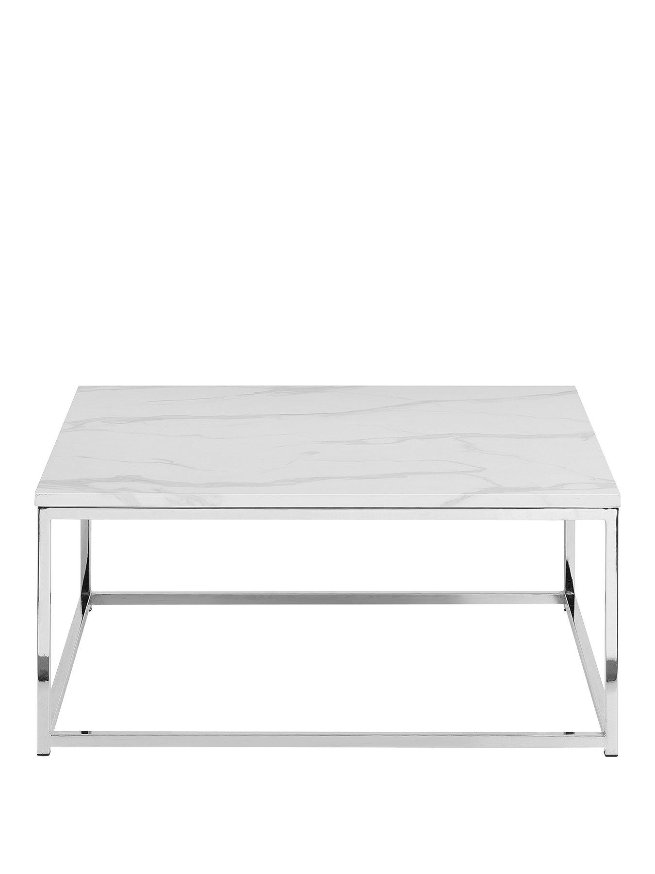 Julian Bowen Scala White Marble Top Coffee Table | Very.co.uk