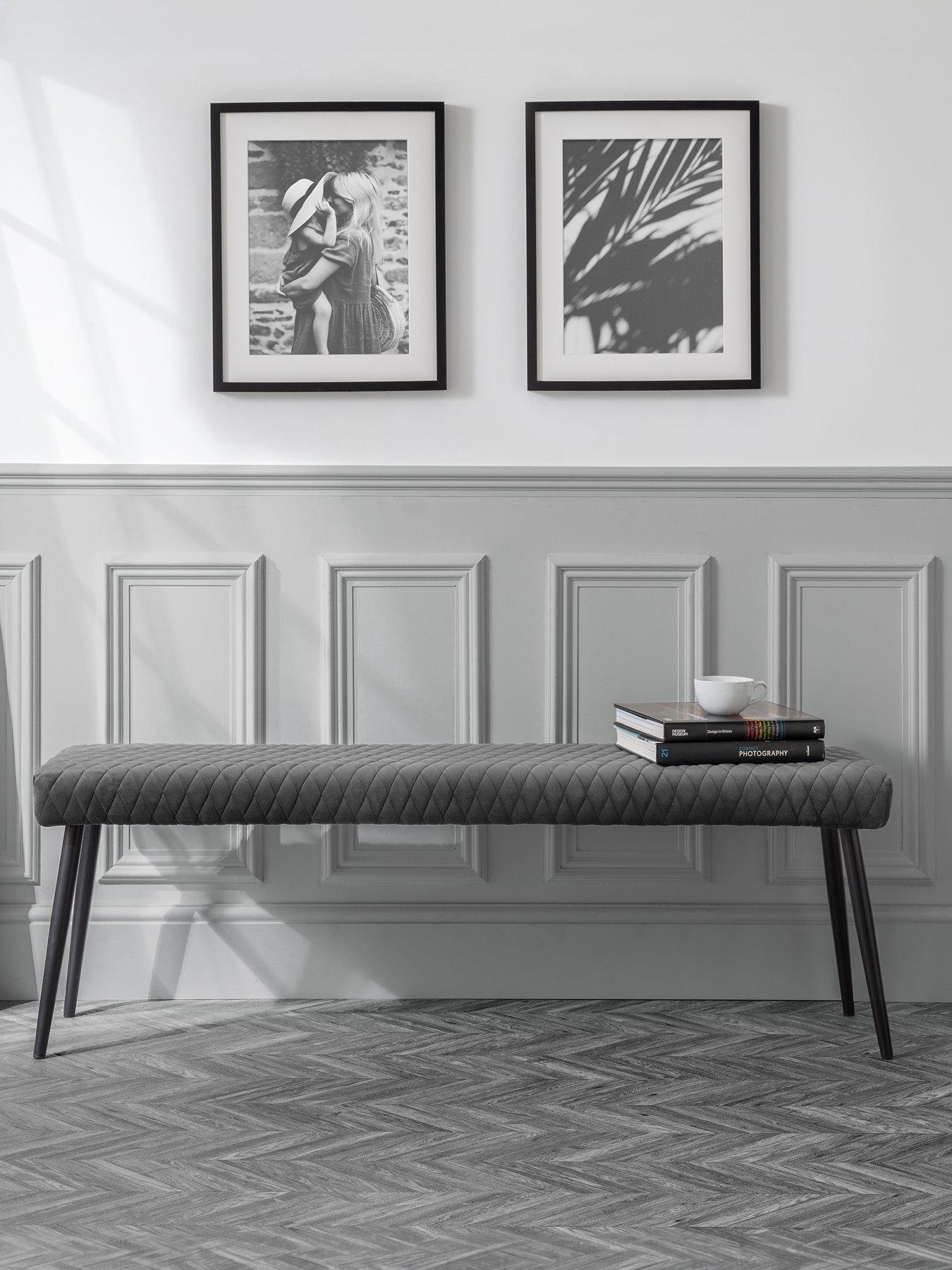 Julian Bowen Luxe Low Bench - Grey