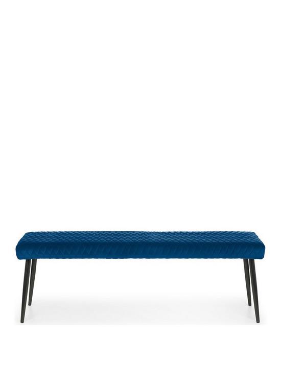 stillFront image of julian-bowen-luxe-velvet-low-bench-blue