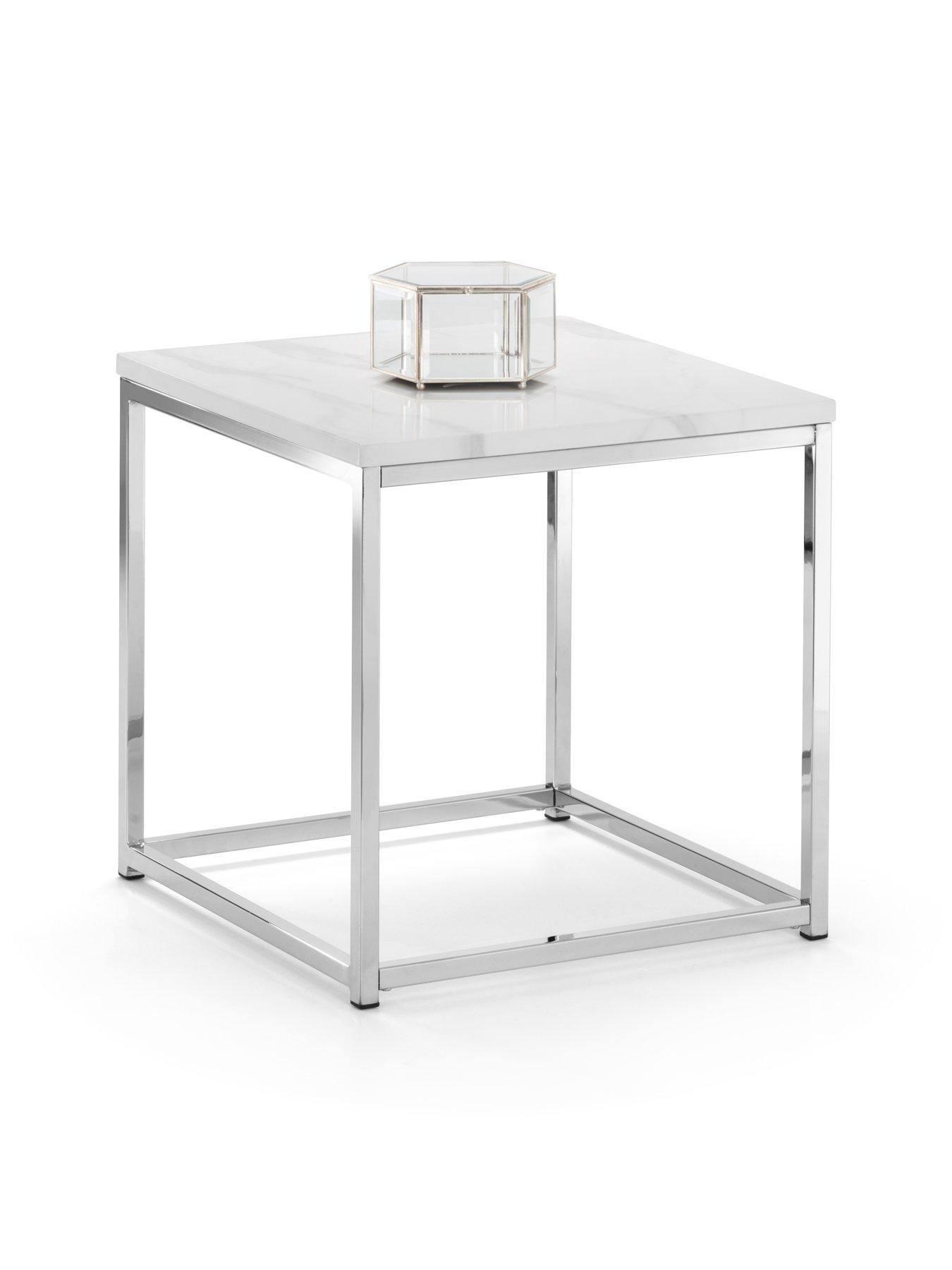 Image 3 of 4 of Julian Bowen Scala White Marble Top Lamp Table
