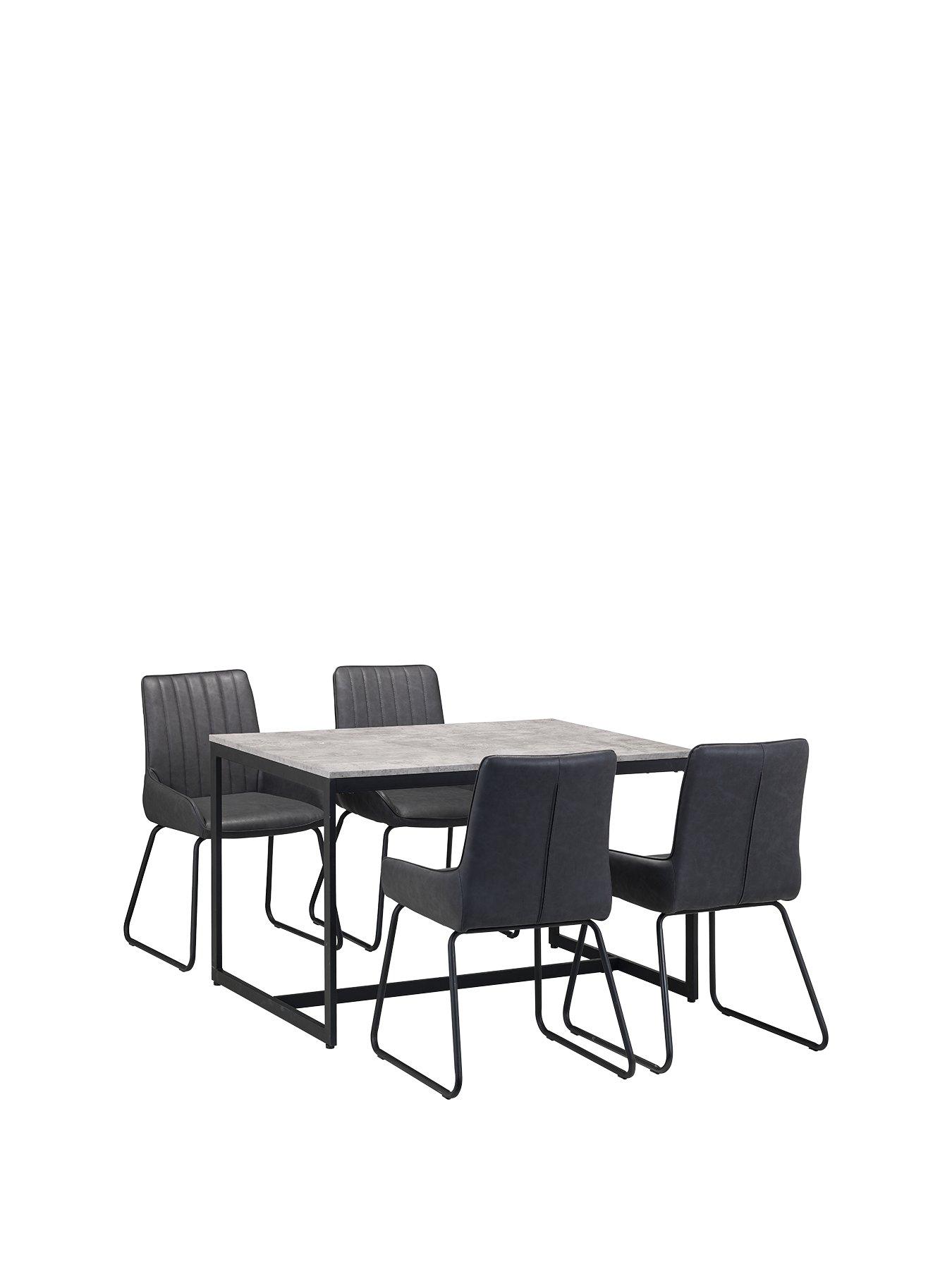 Product photograph of Julian Bowen Staten Dining Table With 4 Soho Chairs from very.co.uk