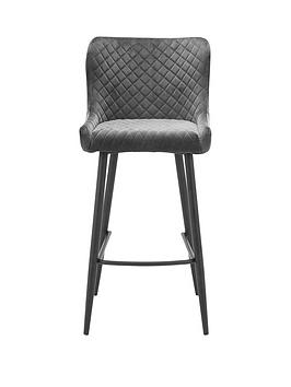 Product photograph of Julian Bowen Luxe Velvet Bar Stool - Grey from very.co.uk