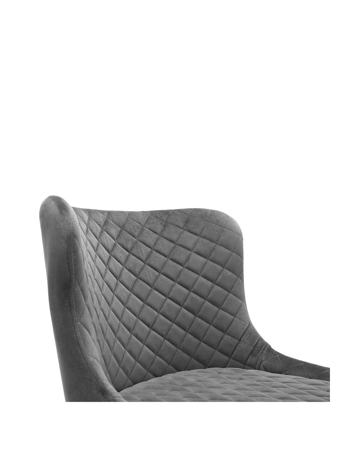Image 3 of 4 of Julian Bowen Luxe Velvet Bar Stool - Grey