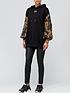  image of versace-jeans-couture-baroque-sleeve-hooded-jersey-dress-black