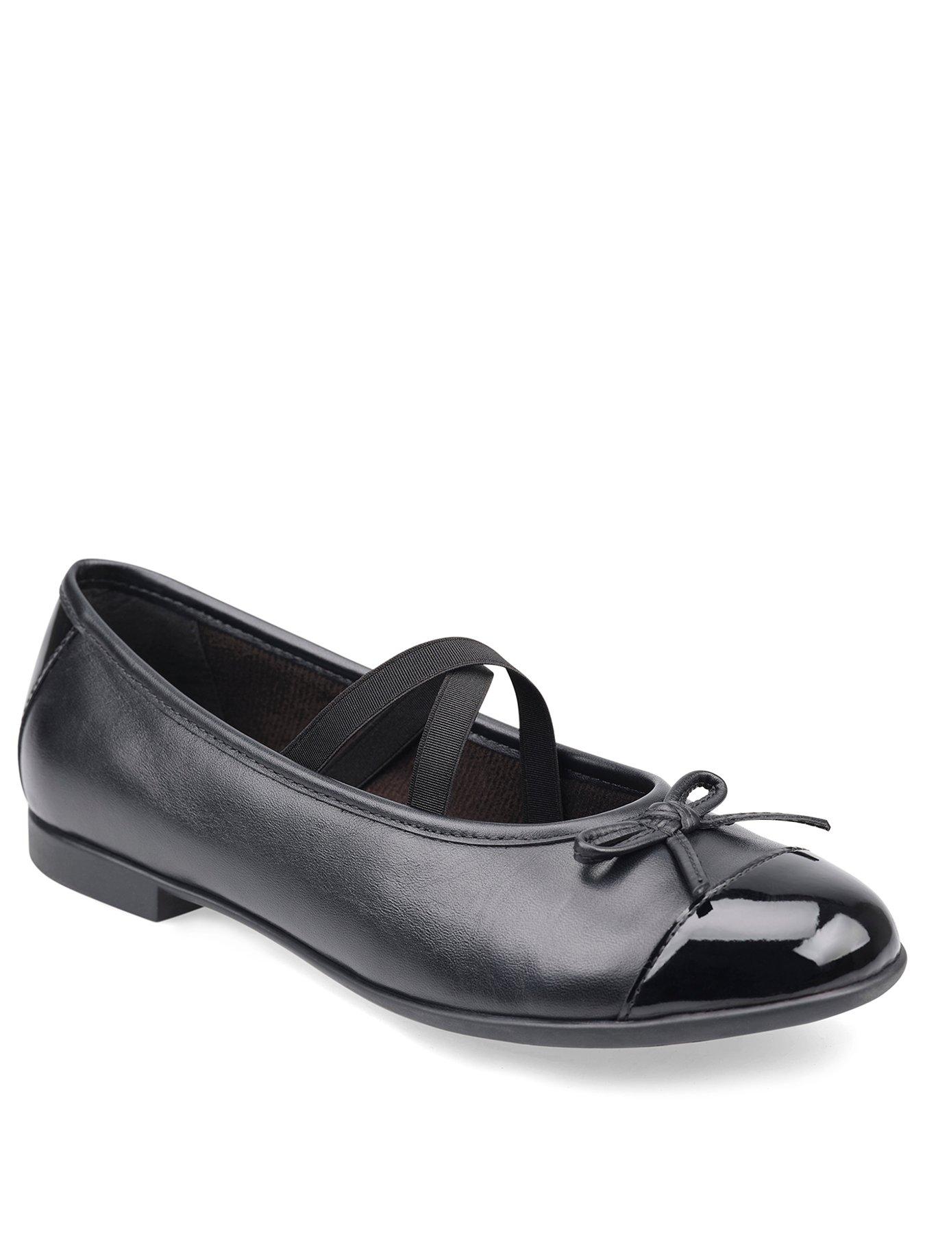 Black slip on store shoes with bow