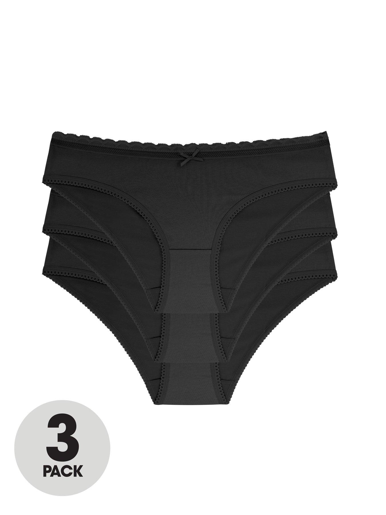 Boux Avenue Boux Avenue New Seamfree High Leg Brief 3 Pack -  Black/Kahki/Stone