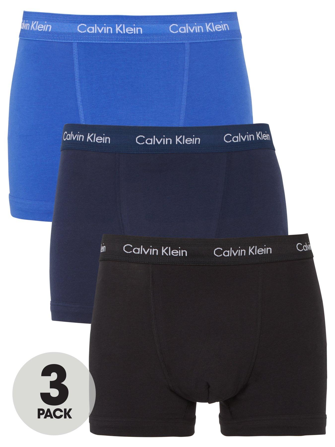 Calvin Klein Men's 3-Pack Cotton Classic Boxer Brief, Blue Assorted, Medium  at  Men's Clothing store