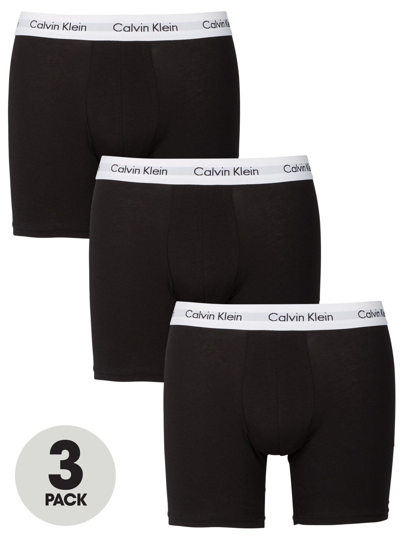 Calvin Klein 3 Pack Boxer Briefs - Black | Very.co.uk