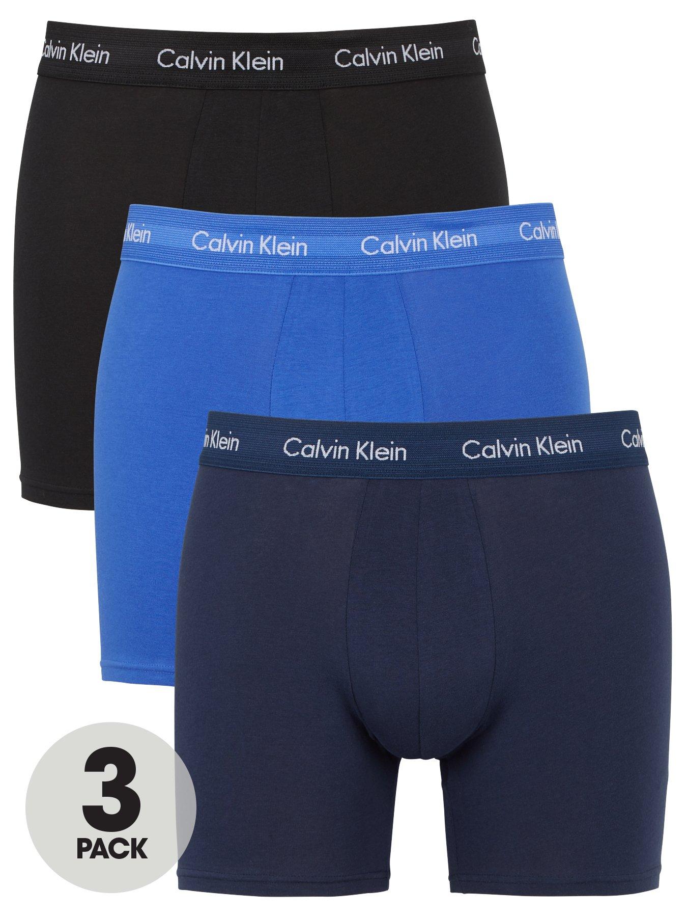 Calvin Klein 3 Pack Boxer Briefs - Blue/Navy/Black | very.co.uk