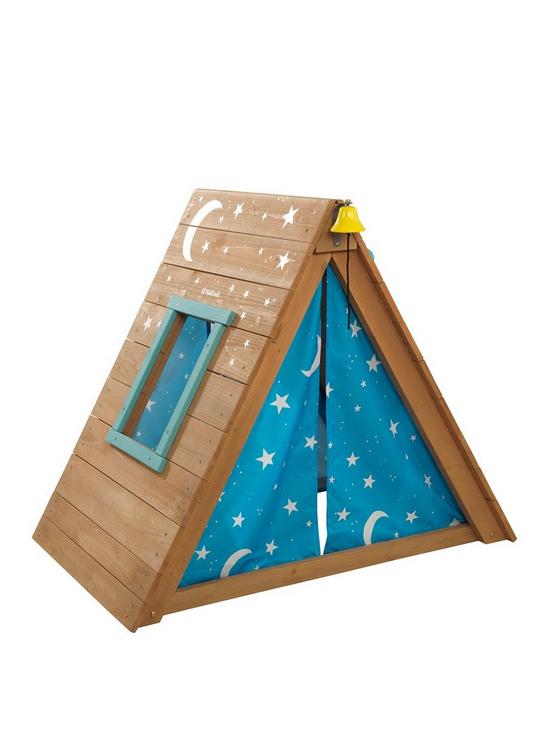 front image of a-frame-hideaway-amp-climber-garden-playset