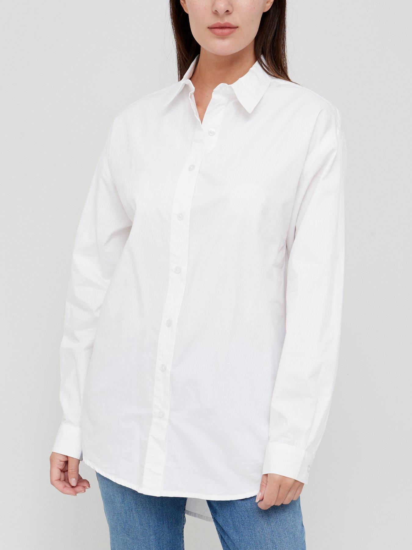 oversized white long sleeve shirt