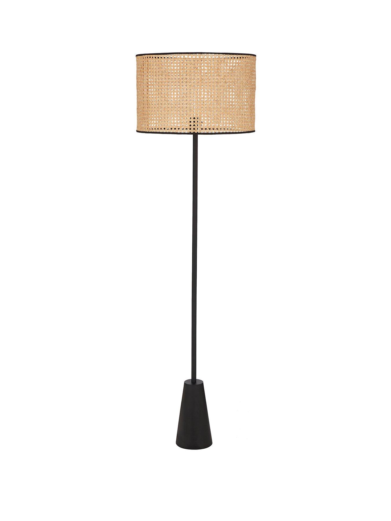 Product photograph of Natural Cane Floor Lamp from very.co.uk