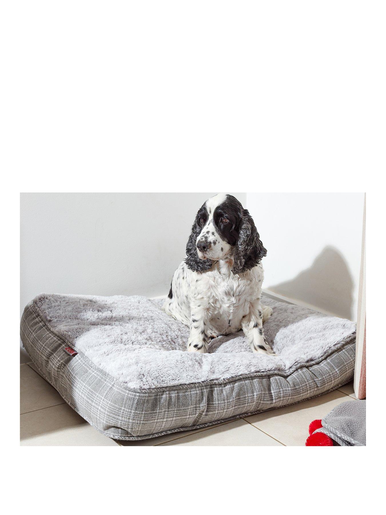 Product photograph of Zoon Grey Plaid Gusset Mattress - Medium from very.co.uk