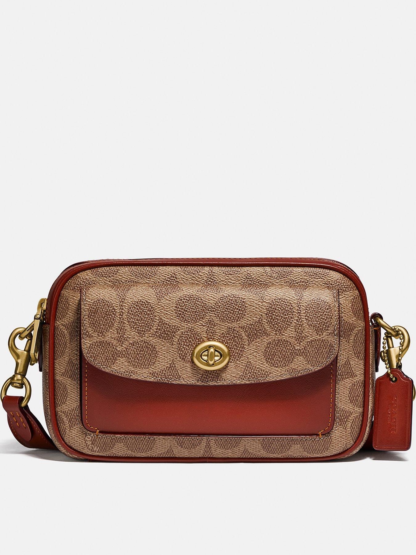 COACH Willow Coated Canvas Signature Camera Bag - Tan | very.co.uk