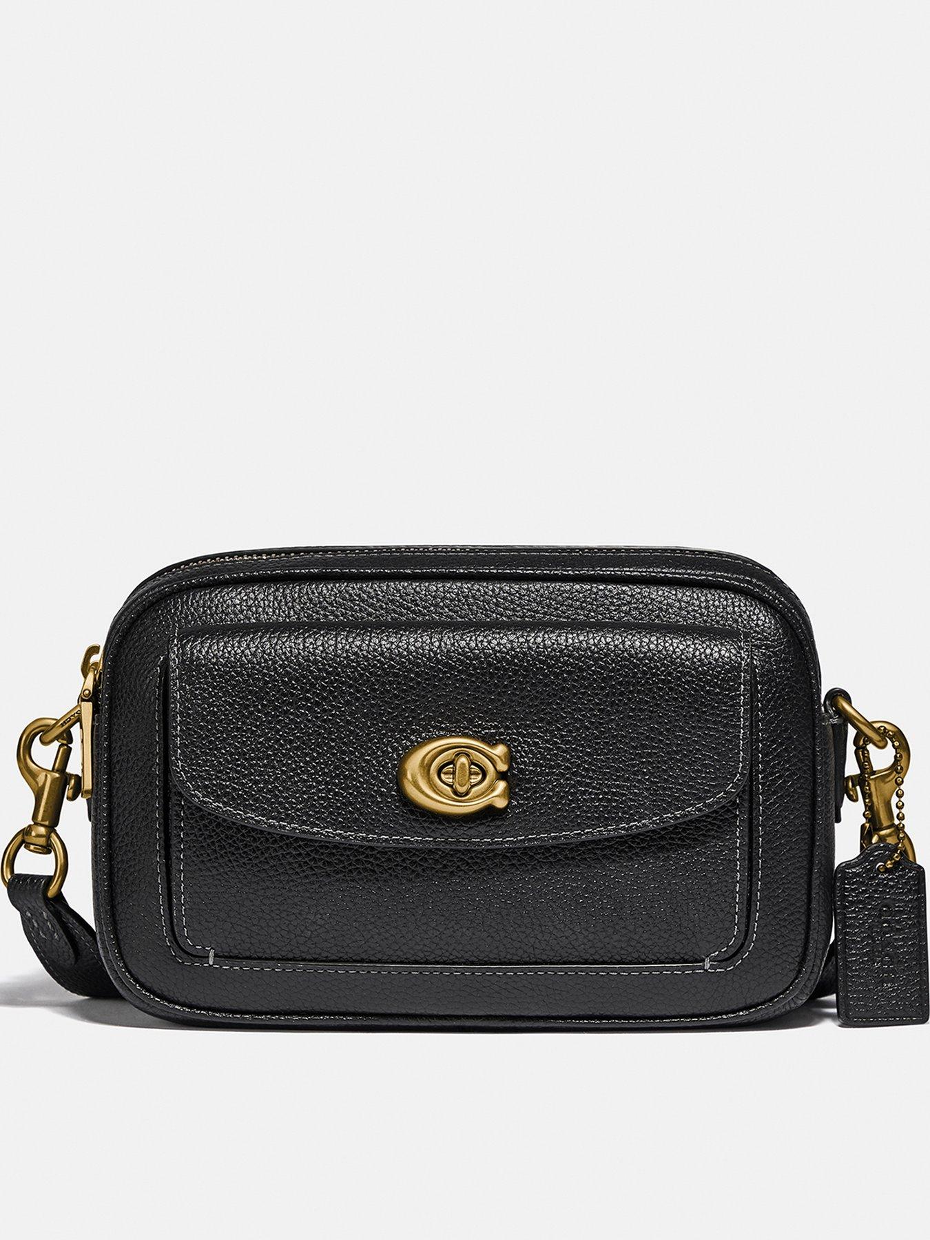 COACH Willow Polished Pebble Leather Camera Bag Black very.co.uk