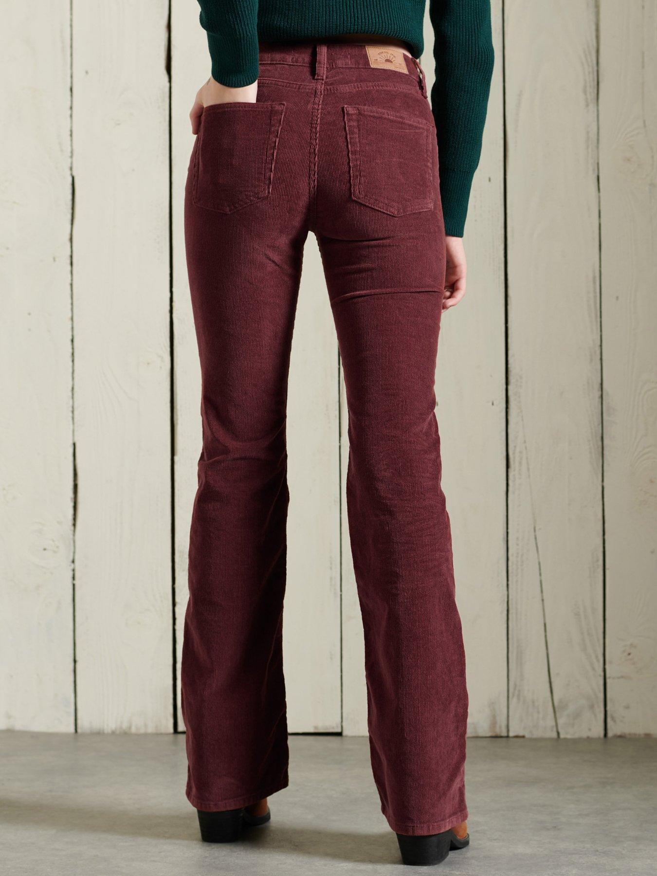  Mid Rise Slim Cord Flares - Brown