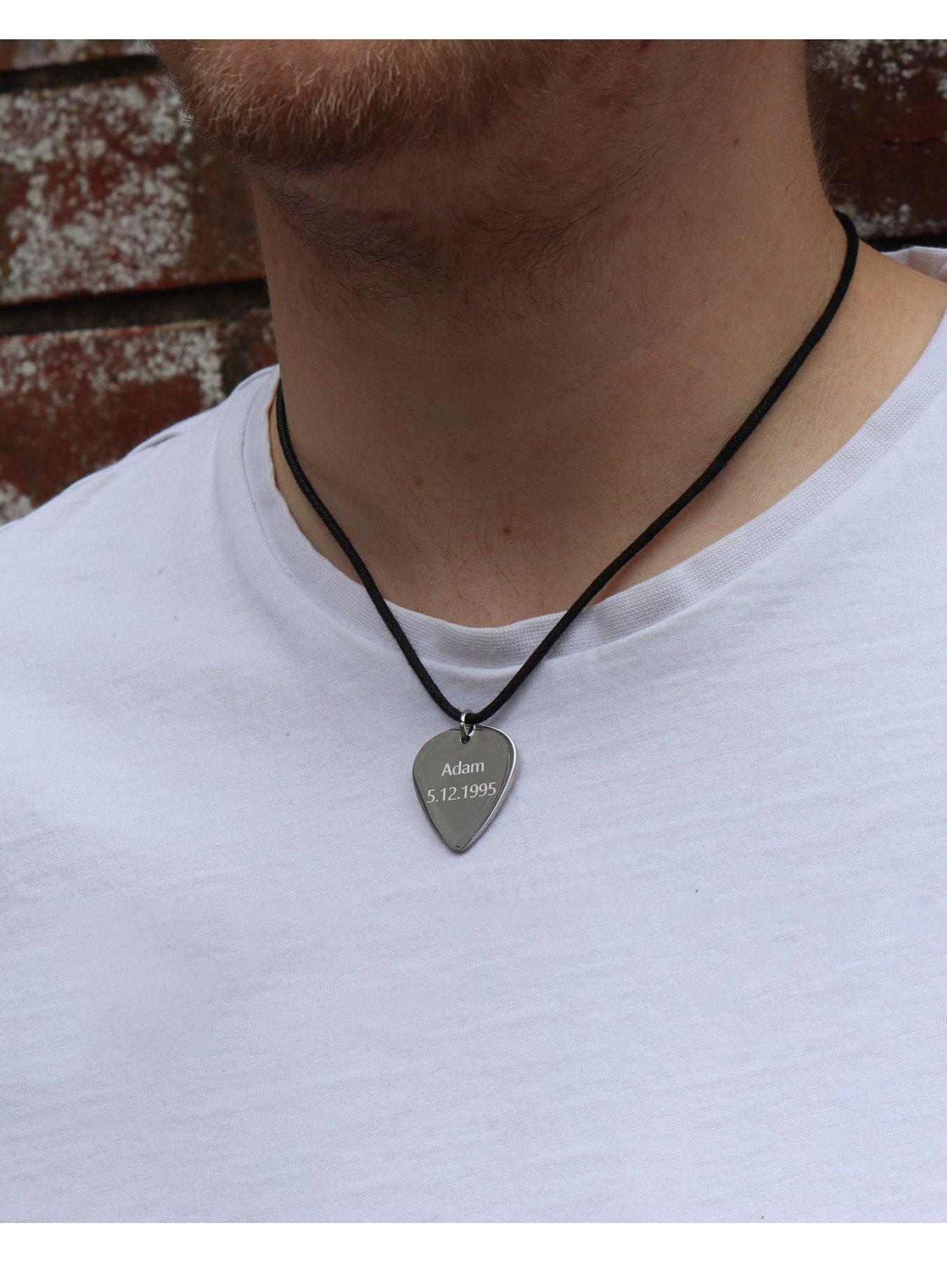 Personalised guitar pick deals necklace