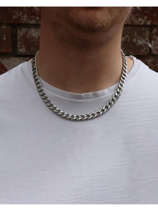 stillFront image of mens-20-flat-curb-9mm-steel-chain-necklace