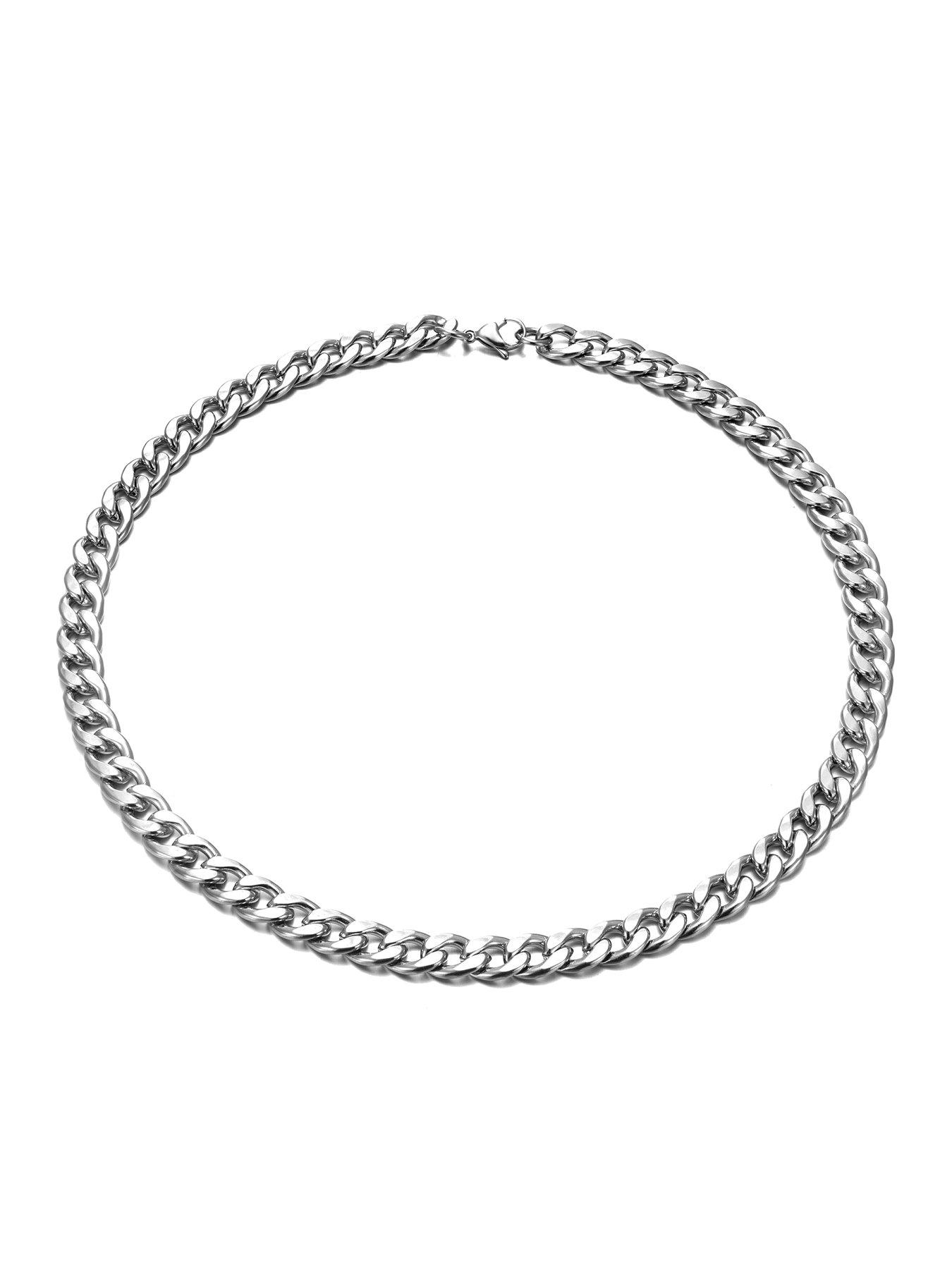 Image 3 of 6 of The Love Collection Men's 20" Flat Curb 9mm Steel Chain Necklace