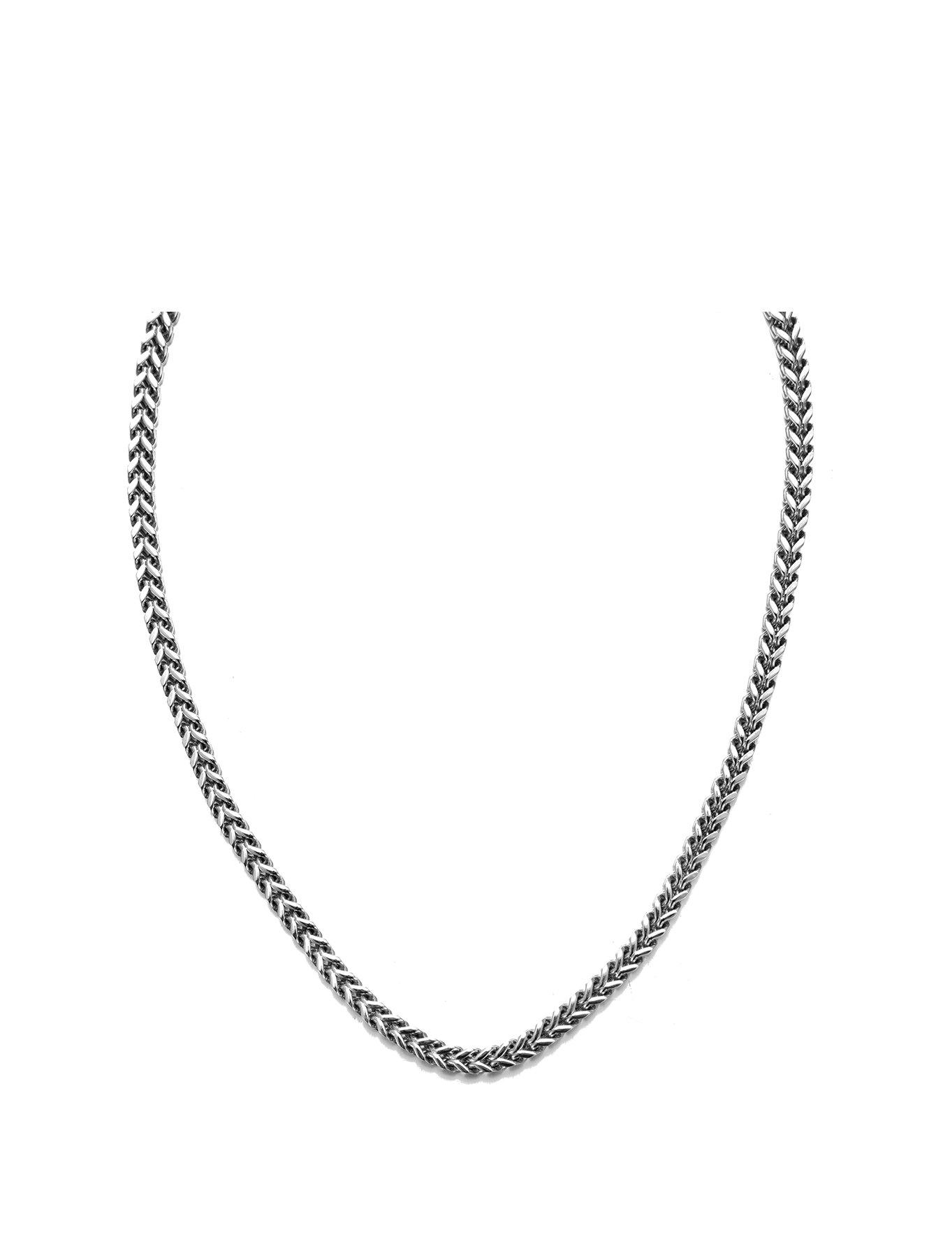Product photograph of Men S 20 Franco 5mm Thick Steel Chain from very.co.uk