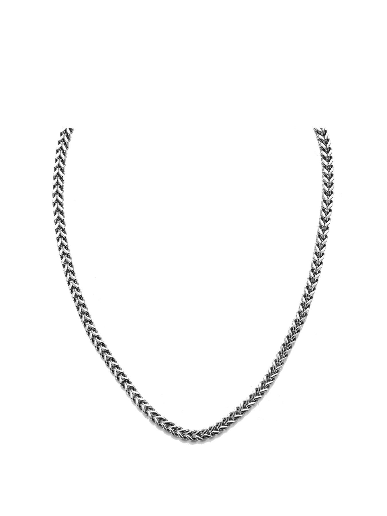 Product photograph of The Love Collection Men S 20 Franco 5mm Thick Steel Chain from very.co.uk