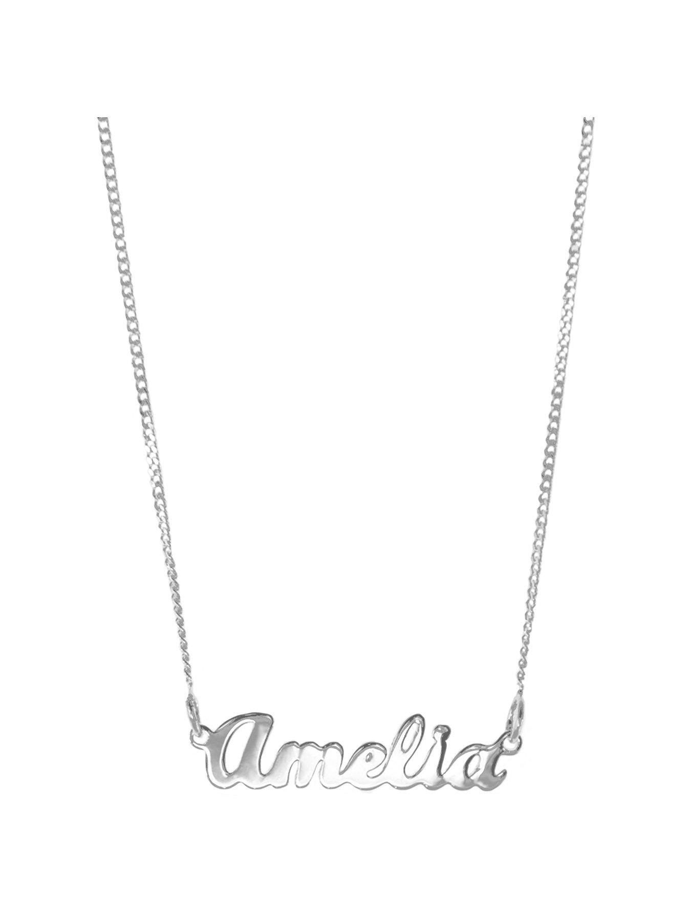 Personalized name online necklace silver