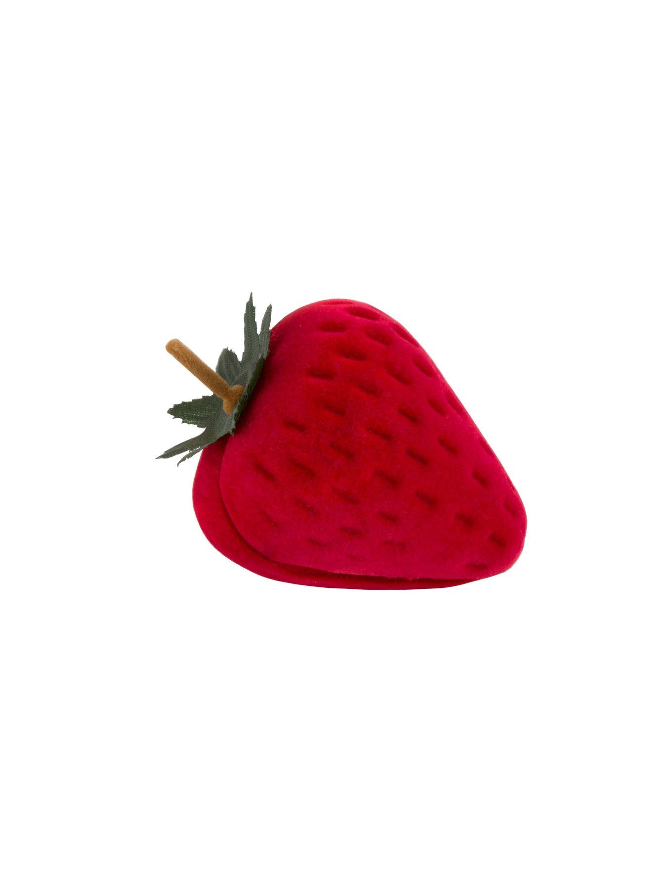 Image 4 of 4 of The Love Collection 9ct gold Enamel Strawberry Stud Earrings With Gift Box