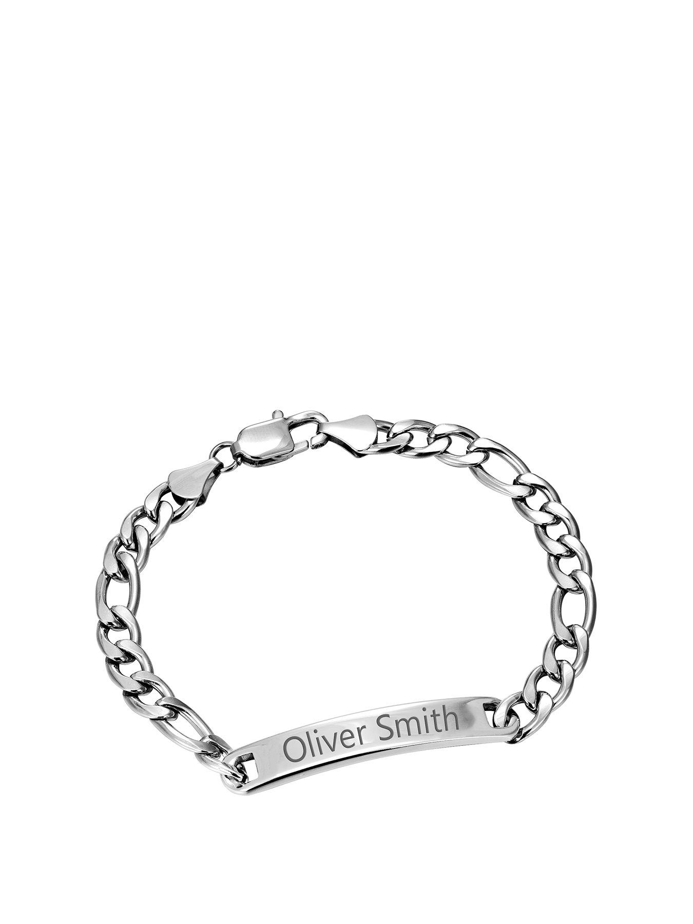 Product photograph of Men S Personalised Id Bracelet from very.co.uk