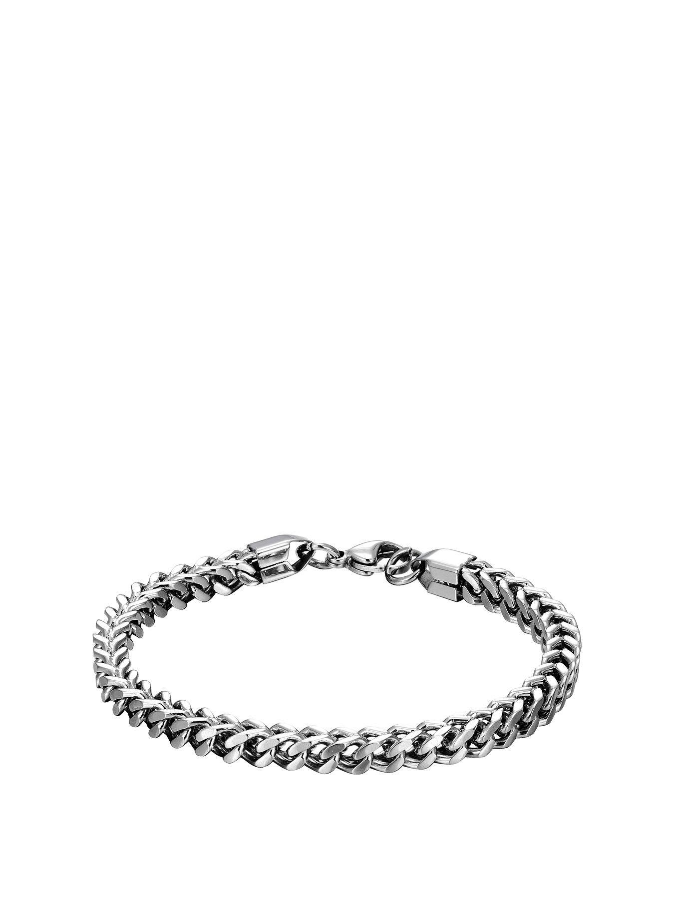 Product photograph of The Love Collection Men S 8 Franco 5mm Thick Steel Chain from very.co.uk