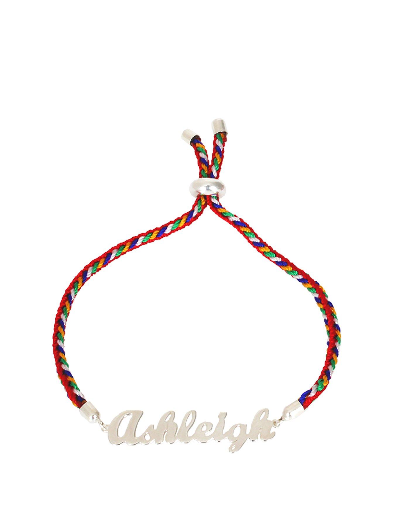 Product photograph of The Love Collection Children S Sterling Silver Cord Personalised Adjustable Name Bracelet from very.co.uk