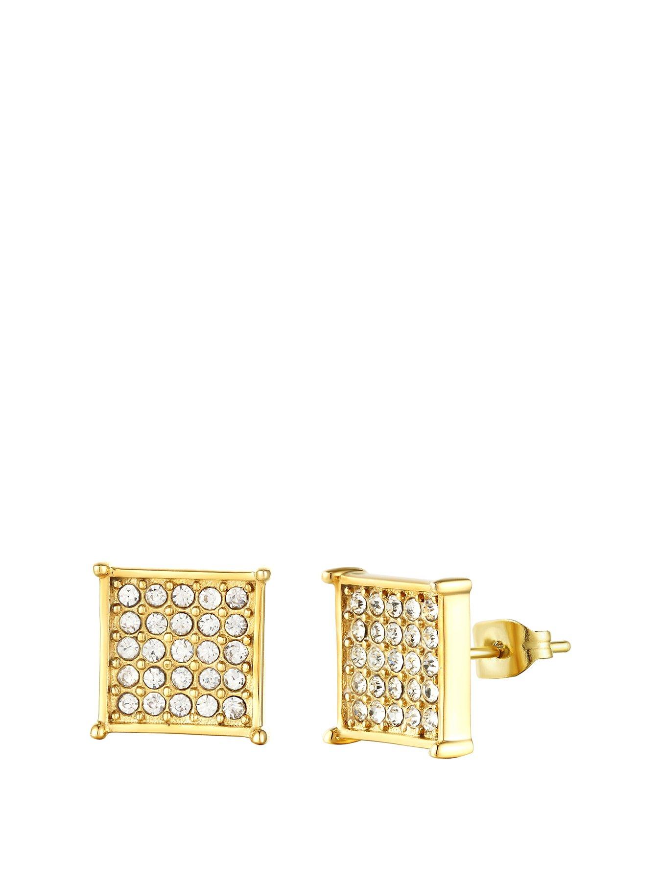 Product photograph of The Love Collection Men S Cubic Zirconia Bling Studs from very.co.uk