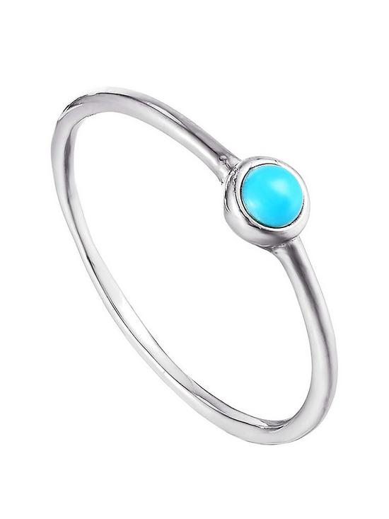 front image of the-love-silver-collection-sterling-silver-turquoise-bezel-ring