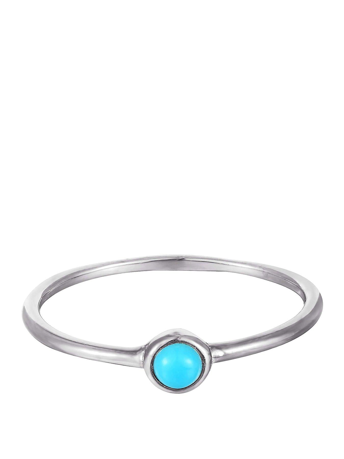 The Love Collection Sterling Silver Turquoise Bezel Ring