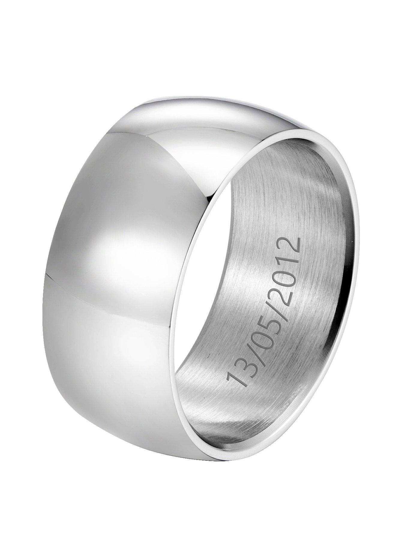 Men s Personalised Large Engravable Cigar Band Ring