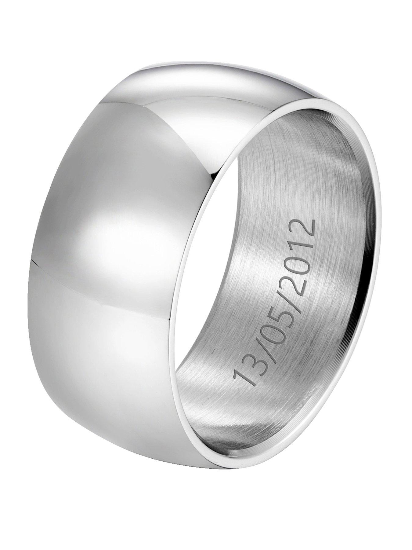 Image 1 of 6 of The Love Collection Men's Personalised Large Engravable Cigar Band Ring
