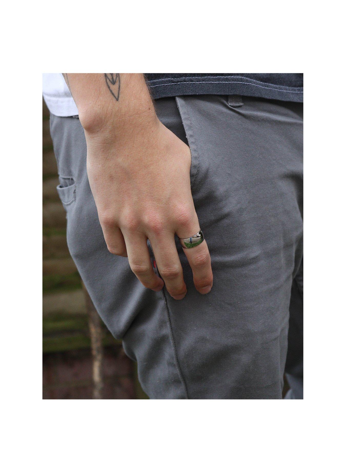 Image 2 of 6 of The Love Collection Men's Personalised Large Engravable Cigar Band Ring
