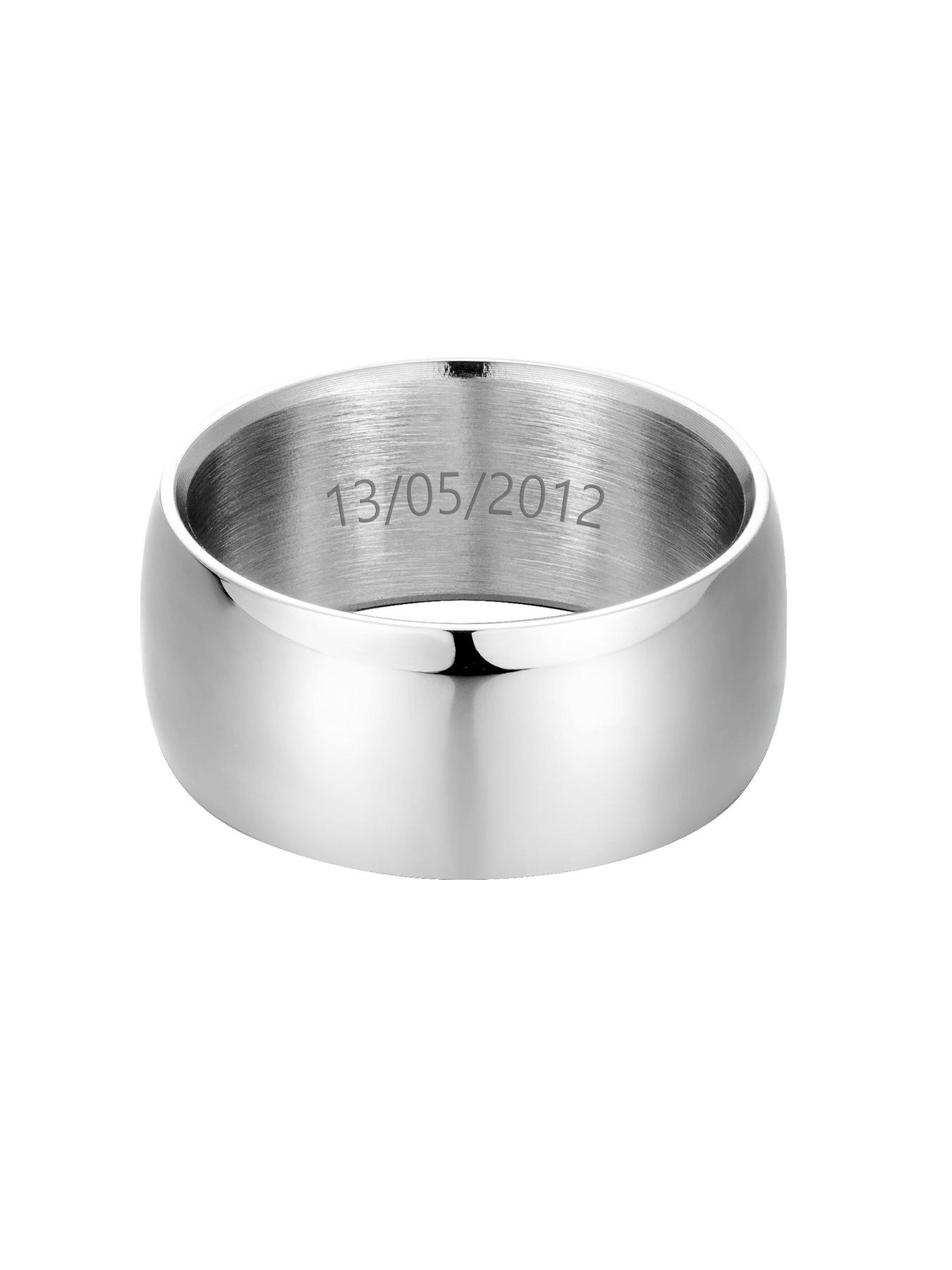Image 3 of 6 of The Love Collection Men's Personalised Large Engravable Cigar Band Ring