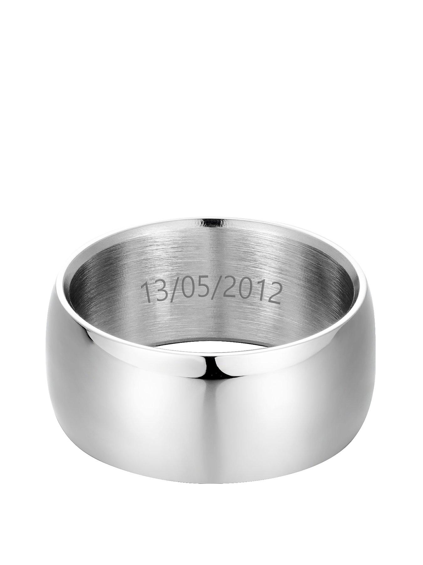 Image 3 of 6 of The Love Collection Men's Personalised Large Engravable Cigar Band Ring