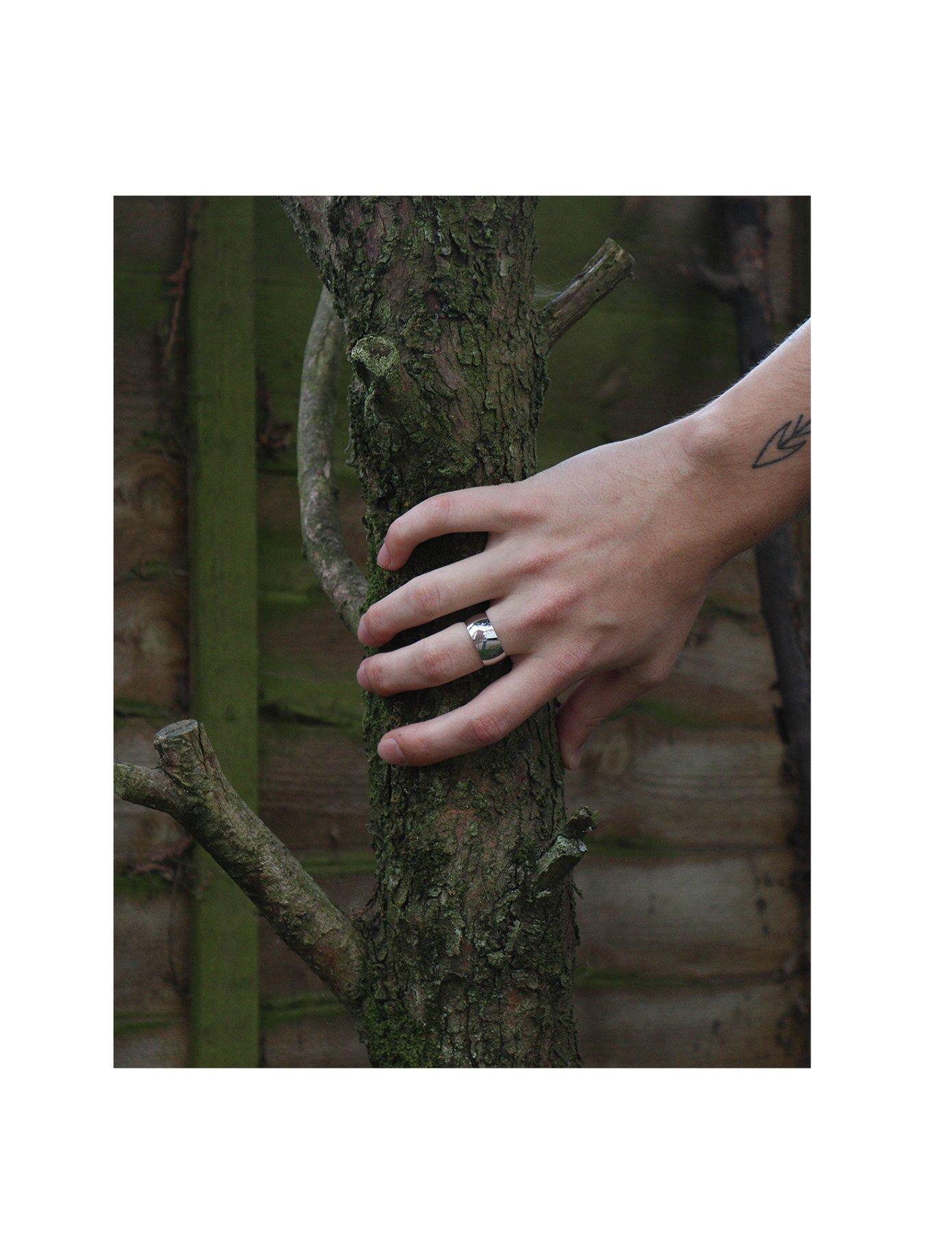 Image 5 of 6 of The Love Collection Men's Personalised Large Engravable Cigar Band Ring