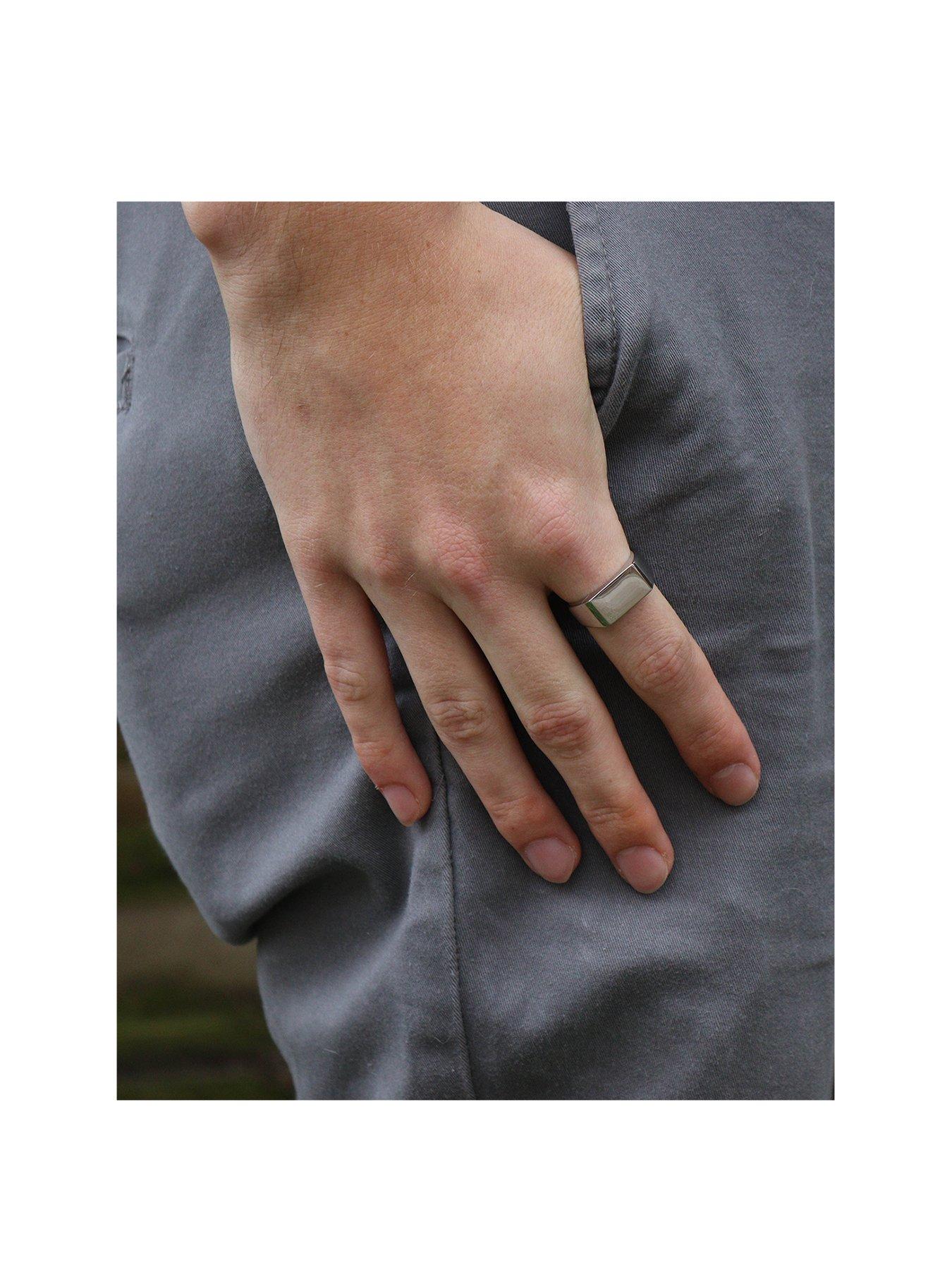 Men's Personalised Large Signet Ring | very.co.uk